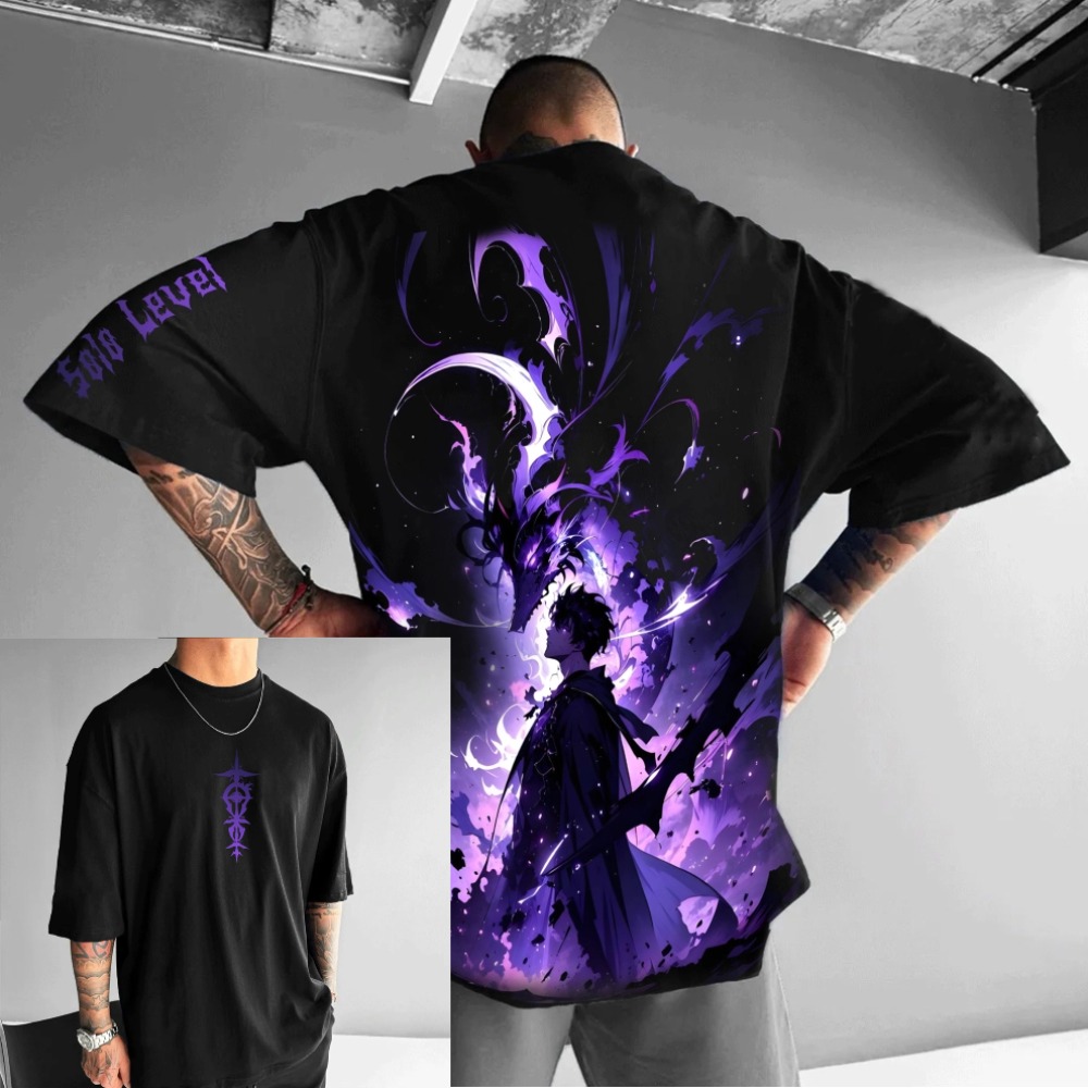 Anime Merchandise Solo Leveling - Unisex Anime Solo Leveling Oversized Print