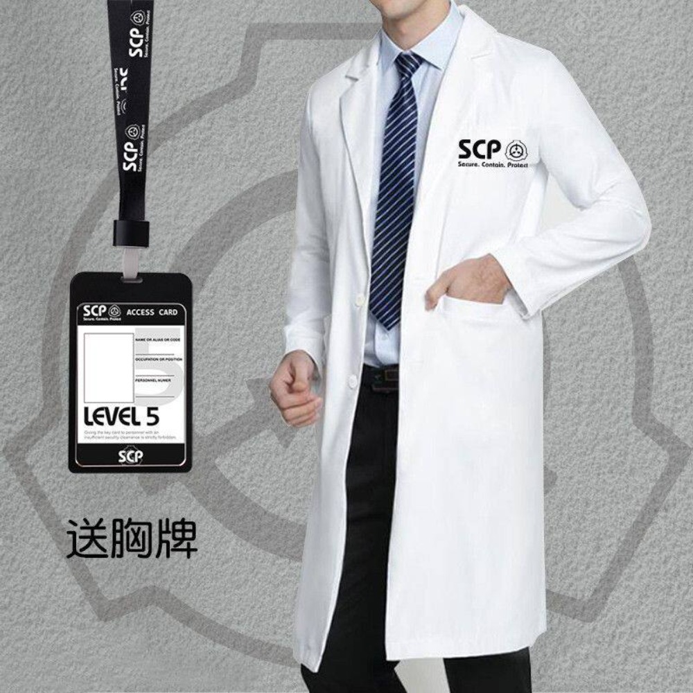 SCP Merchandise White Lab Coat - Anime Merchandise Jacket ulasan dan harga